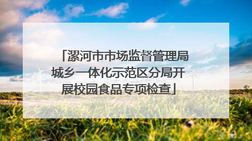 漯河市市场监督管理局城乡一体化示范区分局开展校园食品专项检查