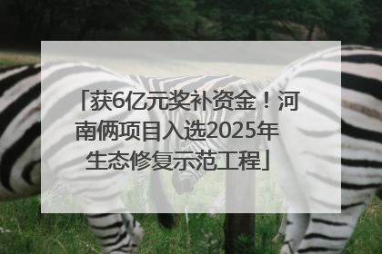 获6亿元奖补资金！河南俩项目入选2025年生态修复示范工程