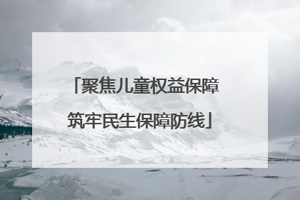 聚焦儿童权益保障 筑牢民生保障防线