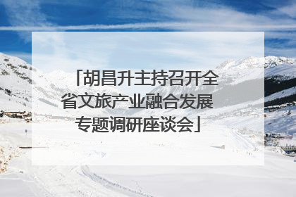 胡昌升主持召开全省文旅产业融合发展专题调研座谈会