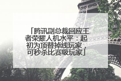 腾讯副总裁回应王者荣耀人机水平：起初为顶替掉线玩家，可秒杀比赛级玩家
