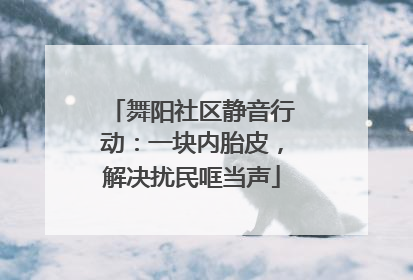 舞阳社区静音行动：一块内胎皮，解决扰民哐当声