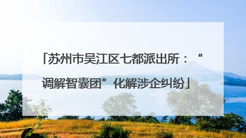 苏州市吴江区七都派出所：“调解智囊团”化解涉企纠纷