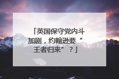 英国保守党内斗加剧，约翰逊要“王者归来”？
