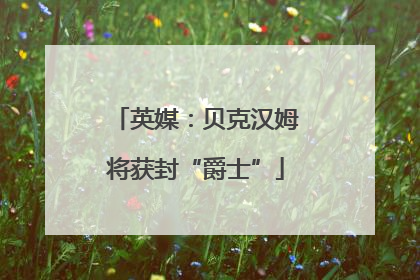 英媒：贝克汉姆将获封“爵士”