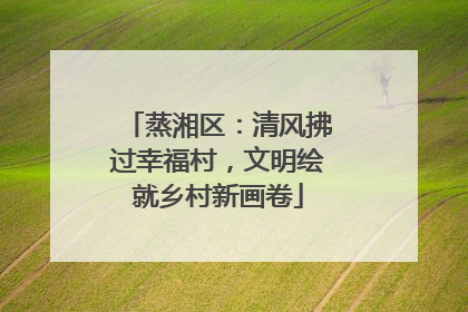 蒸湘区：清风拂过幸福村，文明绘就乡村新画卷