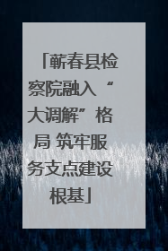 蕲春县检察院融入“大调解”格局 筑牢服务支点建设根基