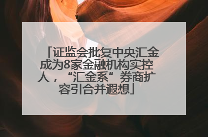 证监会批复中央汇金成为8家金融机构实控人，“汇金系”券商扩容引合并遐想