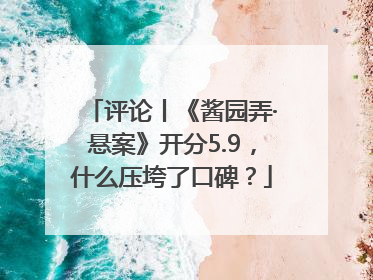 评论丨《酱园弄·悬案》开分5.9，什么压垮了口碑？