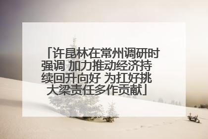 许昆林在常州调研时强调 加力推动经济持续回升向好 为扛好挑大梁责任多作贡献