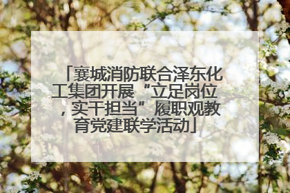 襄城消防联合泽东化工集团开展“立足岗位，实干担当”履职观教育党建联学活动