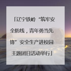 辽宁铁岭“筑牢安全防线，青年勇当先锋”安全生产进校园主题团日活动举行