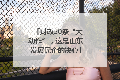 财政50条“大动作”，这是山东发展民企的决心