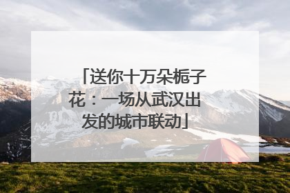 送你十万朵栀子花：一场从武汉出发的城市联动