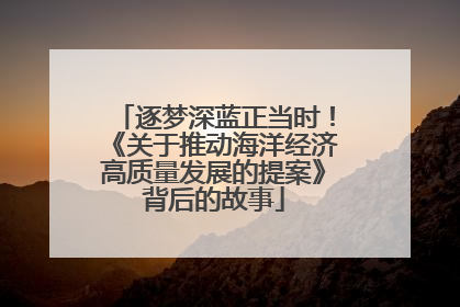逐梦深蓝正当时！《关于推动海洋经济高质量发展的提案》背后的故事