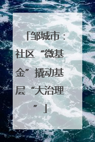 邹城市：社区“微基金”撬动基层“大治理”
