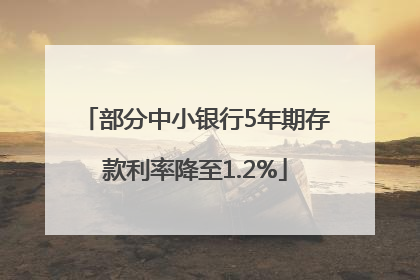 部分中小银行5年期存款利率降至1.2%