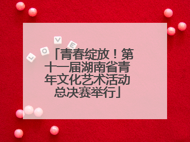 青春绽放！第十一届湖南省青年文化艺术活动总决赛举行