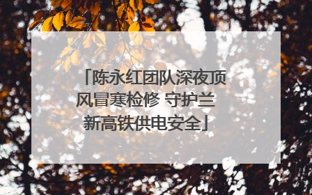 陈永红团队深夜顶风冒寒检修 守护兰新高铁供电安全