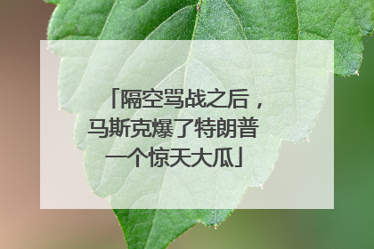 隔空骂战之后，马斯克爆了特朗普一个惊天大瓜