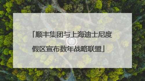 顺丰集团与上海迪士尼度假区宣布数年战略联盟