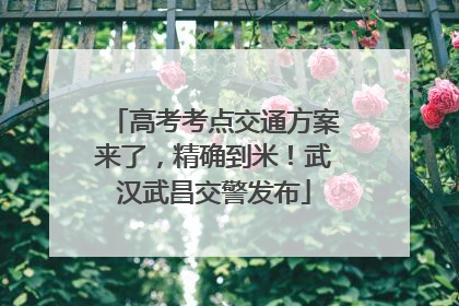 高考考点交通方案来了，精确到米！武汉武昌交警发布