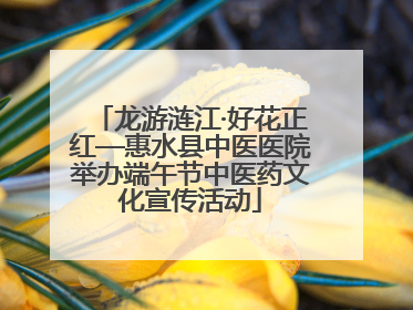 龙游涟江·好花正红—惠水县中医医院举办端午节中医药文化宣传活动