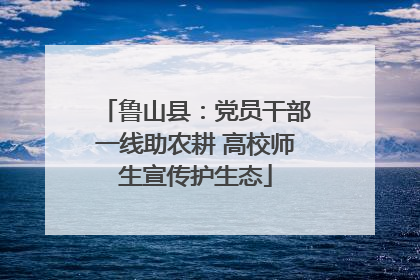 鲁山县：党员干部一线助农耕 高校师生宣传护生态
