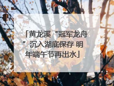 黄龙溪“冠军龙舟”沉入湖底保存 明年端午节再出水