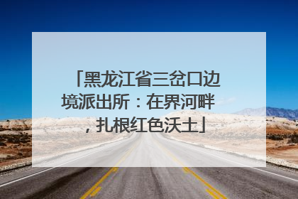 黑龙江省三岔口边境派出所：在界河畔，扎根红色沃土