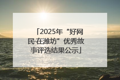 2025年“好网民·在潍坊”优秀故事评选结果公示