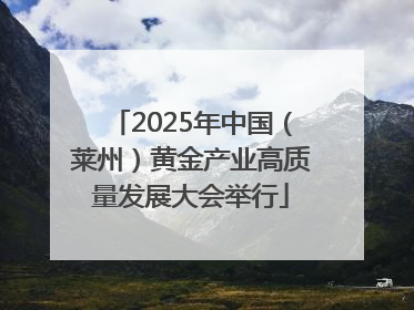 2025年中国（莱州）黄金产业高质量发展大会举行