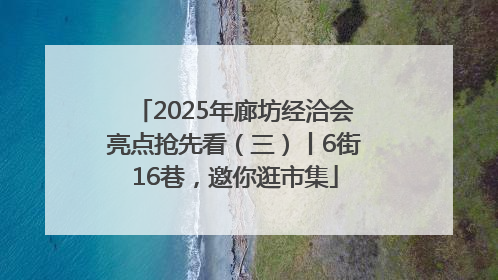 2025年廊坊经洽会亮点抢先看（三）丨6街16巷，邀你逛市集