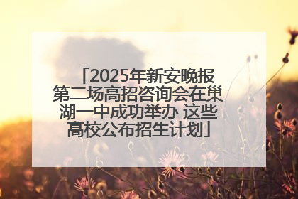 2025年新安晚报第二场高招咨询会在巢湖一中成功举办 这些高校公布招生计划