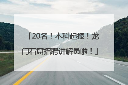 20名！本科起报！龙门石窟招聘讲解员啦！