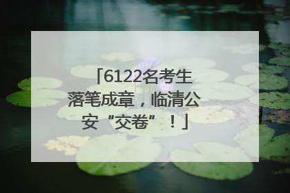 6122名考生落笔成章，临清公安“交卷”！