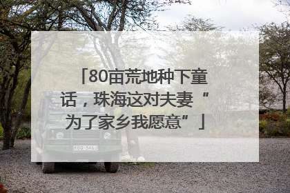 80亩荒地种下童话,珠海这对夫妻“为了家乡我愿意”
