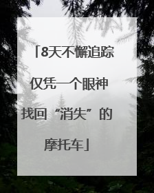 8天不懈追踪 仅凭一个眼神找回“消失”的摩托车