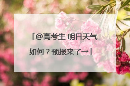 @高考生 明日天气如何？预报来了→